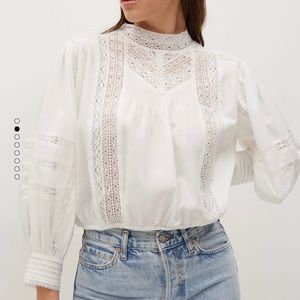 Mango cotton embroidered blouse S